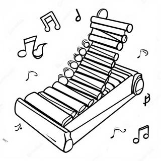 Page A Colorier De Xylophone Colore Avec Des Notes De Musique 63290-52383