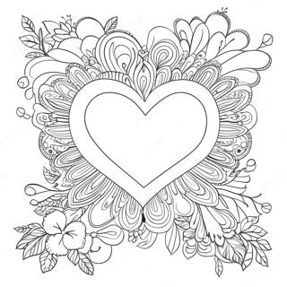 Page A Colorier De Coeur Vintage De Saint Valentin 63309-52399