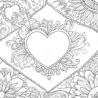 Page A Colorier De Coeur Vintage De Saint Valentin 63309-52400