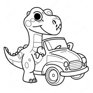 Voiture Dinosaure Pages À Colorier