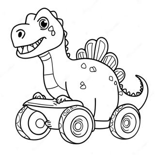 Page A Colorier De Voiture Dinosaure 63319-52418