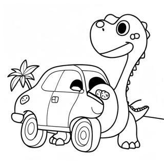 Page A Colorier De Voiture Dinosaure 63319-52419