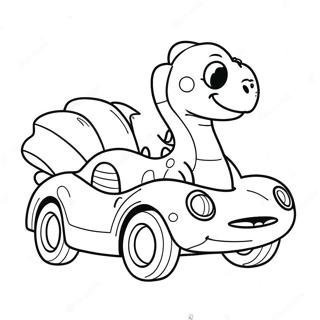 Page A Colorier Dun Dinosaure Mignon Conduisant Une Voiture De Sport 63320-52404