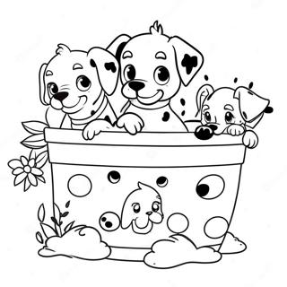 Page A Colorier Des Chiots 101 Dalmatiens Mignons 63390-52461