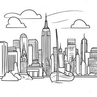 Page A Colorier De La Ligne Dhorizon De New York 6344-5067