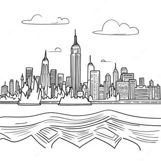 Page A Colorier De La Ligne Dhorizon De New York 6344-5162