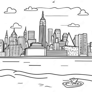 Page A Colorier De La Ligne Dhorizon De New York 6344-5164