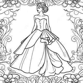 Page A Colorier Robe De Bal Elegante 63460-52508