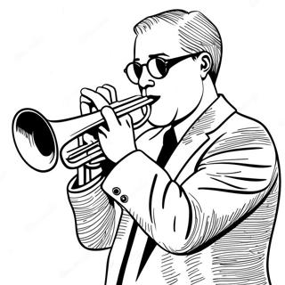 Page A Colorier Du Joueur De Trompette Jazz 63500-52545