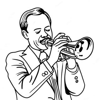 Page A Colorier Du Joueur De Trompette Jazz 63500-52546