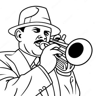 Page A Colorier Du Joueur De Trompette Jazz 63500-52547