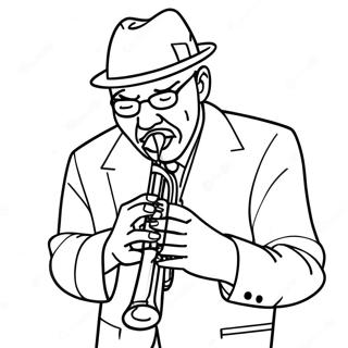 Page A Colorier Du Joueur De Trompette Jazz 63500-52548