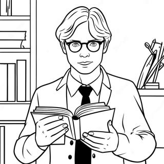 Page A Colorier De Spencer Reid Avec Un Livre 63520-52549