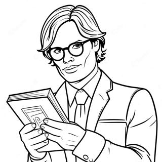 Page A Colorier De Spencer Reid Avec Un Livre 63520-52550