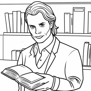 Page A Colorier De Spencer Reid Avec Un Livre 63520-52551