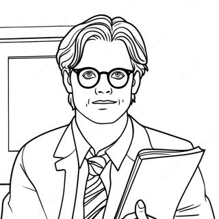 Page A Colorier De Spencer Reid Avec Un Livre 63520-52552