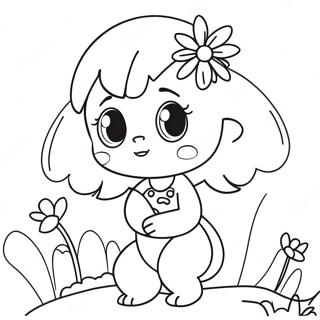 Page A Colorier De Mina Mignonne Avec Des Fleurs 63540-52581