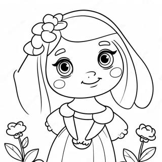 Page A Colorier De Mina Mignonne Avec Des Fleurs 63540-52582