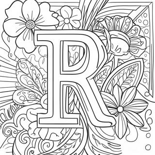 Page A Colorier De Lettre Fleur Elegante 63600-52625