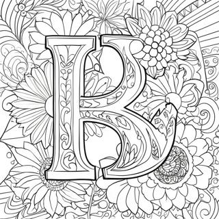 Page A Colorier De Lettre Fleur Elegante 63600-52626