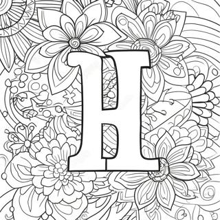 Page A Colorier De Lettre Fleur Elegante 63600-52628