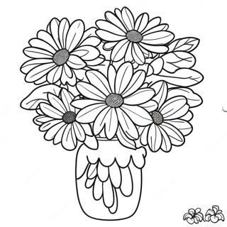 Page A Colorier De Beau Bouquet De Chrysanthemes 63630-52645