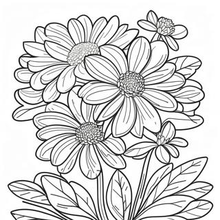 Page A Colorier De Beau Bouquet De Chrysanthemes 63630-52646