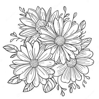 Page A Colorier De Beau Bouquet De Chrysanthemes 63630-52647