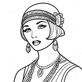 Page A Colorier Fille Flapper Des Annees 20 63709-52712