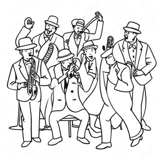 Page A Colorier Orchestre De Jazz Des Annees 20 63710-52708