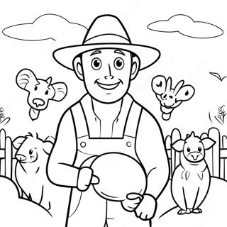 Page A Colorier Zenon Le Fermier Avec Des Animaux 63730-52722