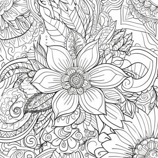 Page A Colorier Tatouage Floral Complexe 63740-52732