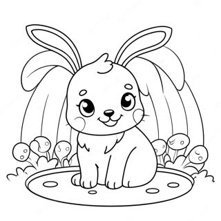 Page A Colorier De Mignon Chiot De Paques Avec Des Oreilles De Lapin 63840-52819