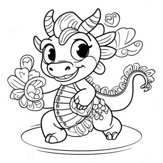 Page A Colorier De La Danse Du Dragon Festive 6385-5104