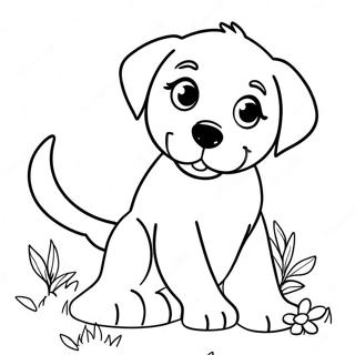 Page A Colorier Dun Chiot Labrador Joueur 6395-5206