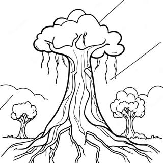 Page A Colorier Dun Eclair Frappant Un Arbre 64000-52939