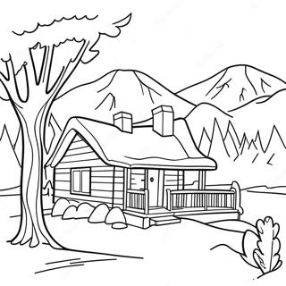 Page A Colorier De Scene De Cabane Dhiver 64019-52944