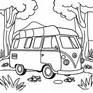 Page A Colorier Dun Camping Vintage Dans La Nature 6405-5118