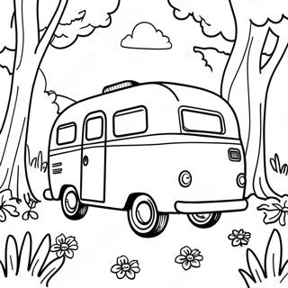 Page A Colorier Dun Camping Vintage Dans La Nature 6405-5216