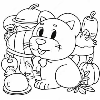 Page A Colorier Du Festin De Thanksgiving De Garfield 64069-52990