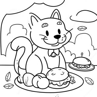 Page A Colorier Du Festin De Thanksgiving De Garfield 64069-52992