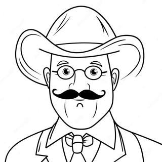 Page A Colorier Dun Pere Drole Et Bizarre Avec Une Moustache 64080-52995