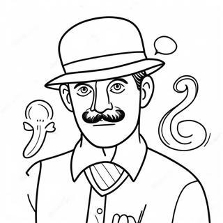 Page A Colorier Dun Pere Drole Et Bizarre Avec Une Moustache 64080-52996