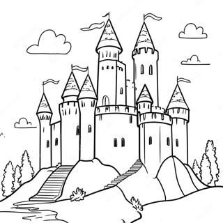 Page A Colorier De Chateau Medieval 6414-5124