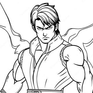 Page A Colorier Jin Kazama En Pose De Combat 64190-53089