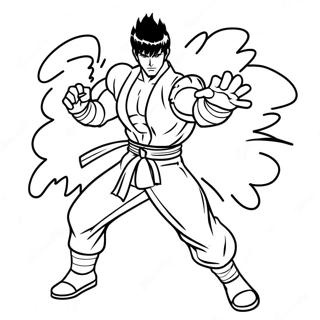 Page A Colorier Jin Kazama En Pose De Combat 64190-53090