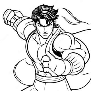 Page A Colorier Jin Kazama En Pose De Combat 64190-53091