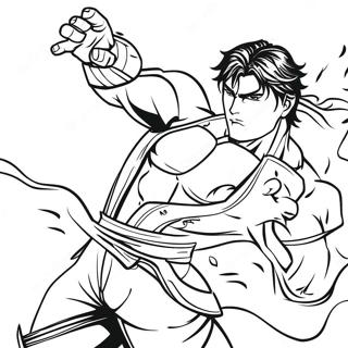 Page A Colorier Jin Kazama En Pose De Combat 64190-53092