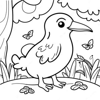 Page A Colorier Oiseau Kiwi Dans La Nature 64200-53100