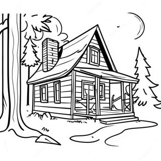 Page A Colorier Cabane Rustique Dans Les Bois 64219-53122